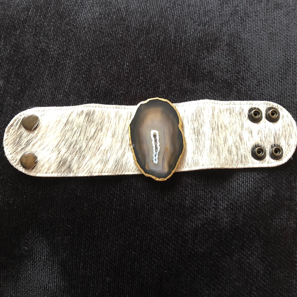 Leather & Stone Bracelet